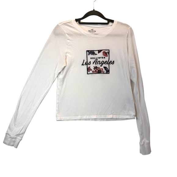 Hollister Los Angeles Embroidered Womens Top Long Sleeve Sz Small - Picture 1 of 7